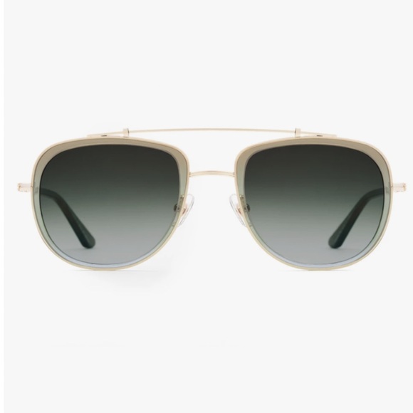 KREWE Accessories - NWOT KREWE Breton Aviator Sunglasses in Matcha/Pine. Polarized.